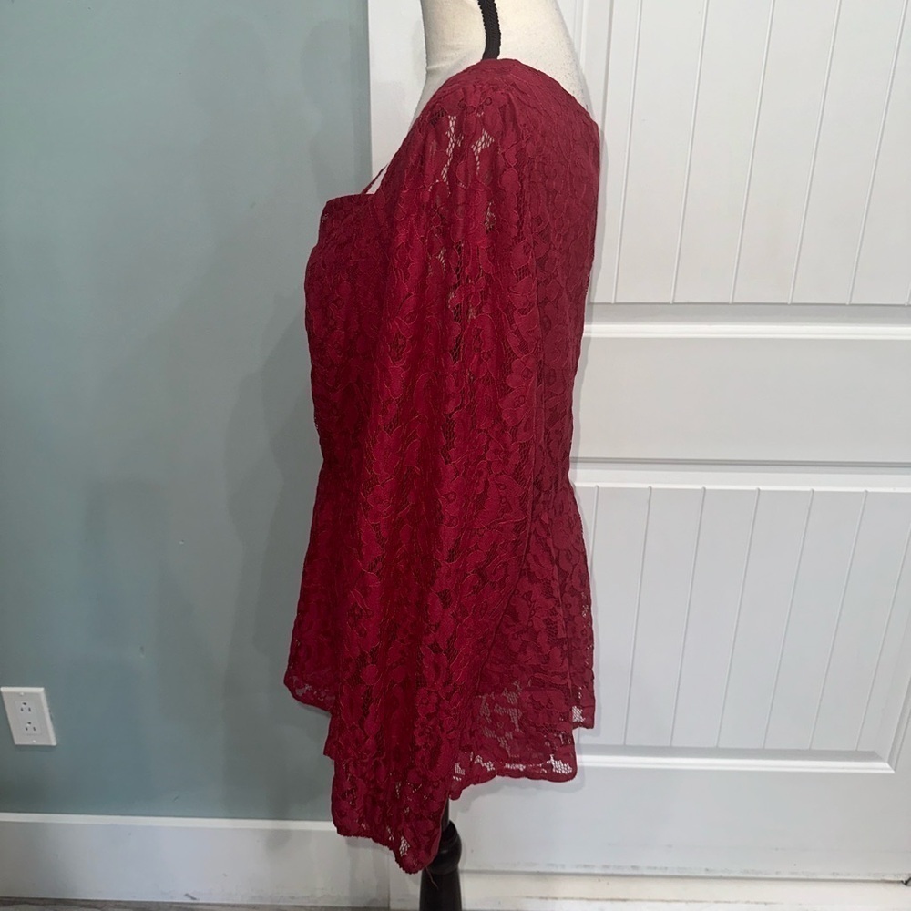 Torrid Lace Puff Sleeve Peplum blouse size 0 or Large - Picture 7 of 10